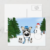 Blue Merle Smooth Collie Winter Snow Briefkaart (Voorkant / Achterkant)