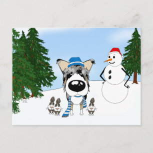 Blue Merle Smooth Collie Winter Snow Briefkaart