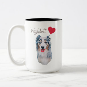 Blue Merle Wiggle Butt Aussie Tweekleurige Koffiemok