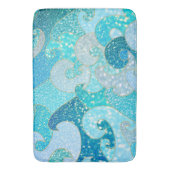 Blue Mermaid Faux Glitter Zee - Blauwgroen gouden  Badmat (Voorkant Verticaal)