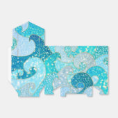Blue Mermaid Faux Glitter Zee - Blauwgroen gouden Bedankdoosjes (Uitgevouwen)