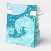 Blue Mermaid Faux Glitter Zee - Blauwgroen gouden Bedankdoosjes (Achterkant)