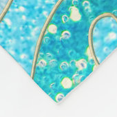 Blue Mermaid Faux Glitter Zee - Blauwgroen gouden  Fleece Deken (Hoek)