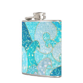 Blue Mermaid Faux Glitter Zee - Blauwgroen gouden Heupfles (Links)