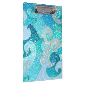 Blue Mermaid Faux Glitter Zee - Blauwgroen gouden  Klembord (Rechts)