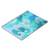 Blue Mermaid Faux Glitter Zee - Blauwgroen gouden  Notitieboek (Linkerzijde)