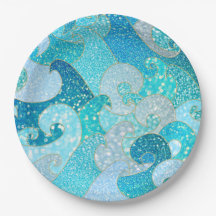 Blue Mermaid Faux Glitter Zee - Blauwgroen gouden 