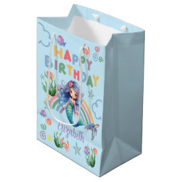 Blue Mermaid Gift Bag in Blue Medium Cadeauzakje