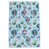 Blue Mermaid Gift Bag in Blue Medium Cadeauzakje (Achterkant)