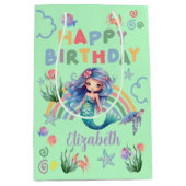 Blue Mermaid Gift Bag in Green Medium Cadeauzakje (Voorkant)