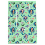 Blue Mermaid Gift Bag in Green Medium Cadeauzakje (Achterkant)