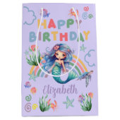 Blue Mermaid Gift Bag in Purple Medium Cadeauzakje (Voorkant)