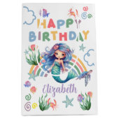 Blue Mermaid Gift Bag in White Medium Cadeauzakje (Voorkant)