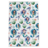 Blue Mermaid Gift Bag in White Medium Cadeauzakje (Achterkant)