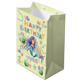 Blue Mermaid Gift Bag in Yellow Medium Cadeauzakje