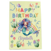 Blue Mermaid Gift Bag in Yellow Medium Cadeauzakje (Voorkant)