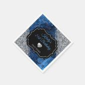 Blue Mermaid Letters Silver Glitter Birthday Servet (Hoek)