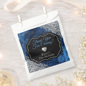 Blue Mermaid Letters Silver Glitter Dank je Bedankzakje (Geknipt)