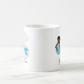 Blue Mermaid Name Monogram Coffee Mok (Center)