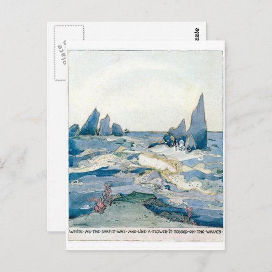  BLUE MERMAID OCEAN PRINT BRIEFKAART (Voorkant / Achterkant)