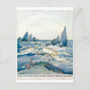 BLUE MERMAID OCEAN PRINT BRIEFKAART