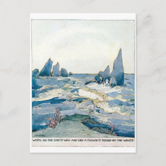  BLUE MERMAID OCEAN PRINT BRIEFKAART (Voorkant)