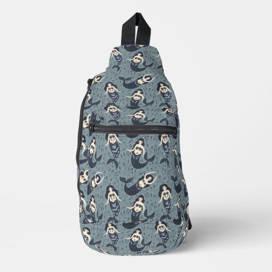 Blue Mermaid Pattern Sling Bag (Voorkant)