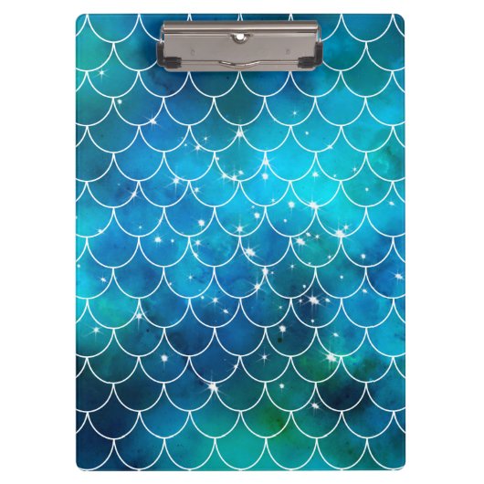 Blue Mermaid Scales Pattern Klembord (Voorkant)