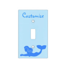 Blue Mermaid Silhouette Custom Light Switch Hoesje