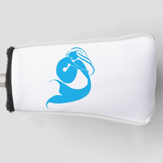 Blue Mermaid Silhouette Logo Golfheadcover (Voorkant)