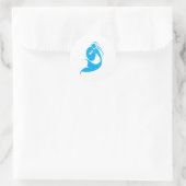 Blue Mermaid Silhouette Logo Ronde Sticker (Tas)
