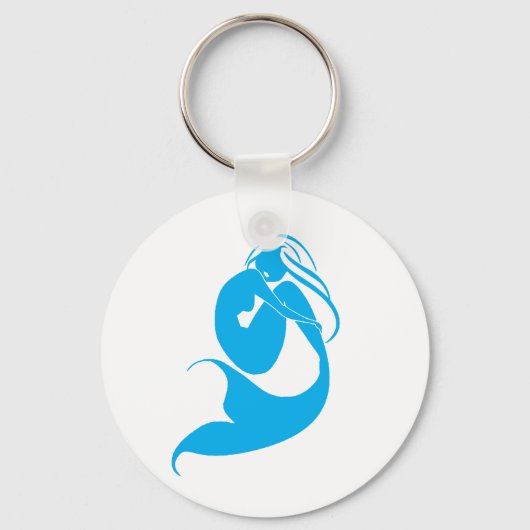 Blue Mermaid Silhouette Logo Sleutelhanger (Voorkant)