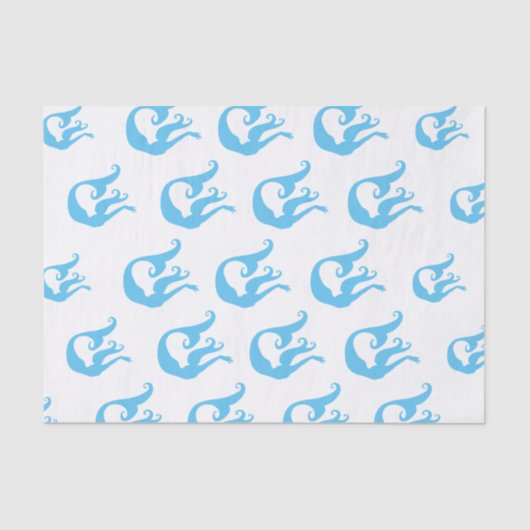 Blue Mermaid Silhouette Tissuepapier (Voorkant)