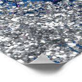 Blue Mermaid Silver Glitter Birthday Sign Poster (Hoek)