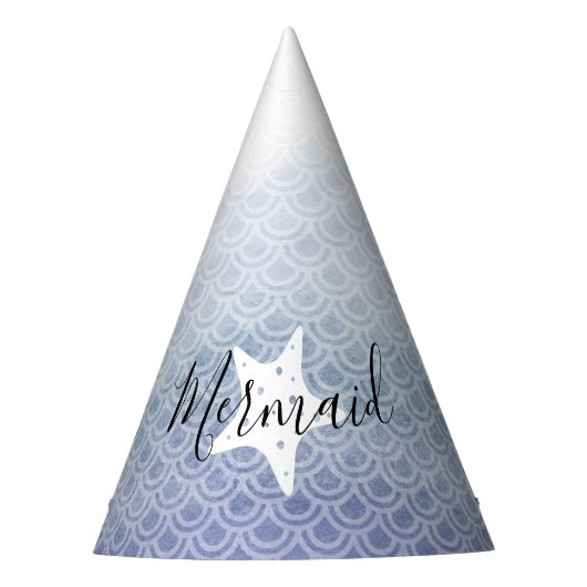 Blue Mermaid Starfish Birthday Party Pet Feesthoedjes (Voorkant)