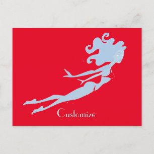 Blue Mermaid Swimmer Thunder_Cove Briefkaart