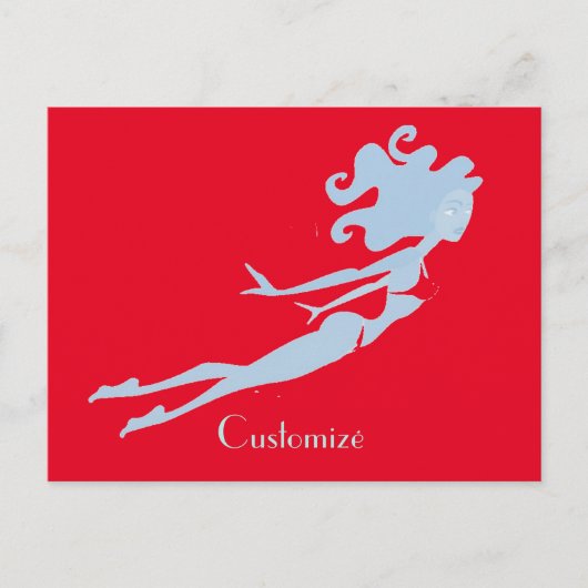 Blue Mermaid Swimmer Thunder_Cove Briefkaart (Voorkant)