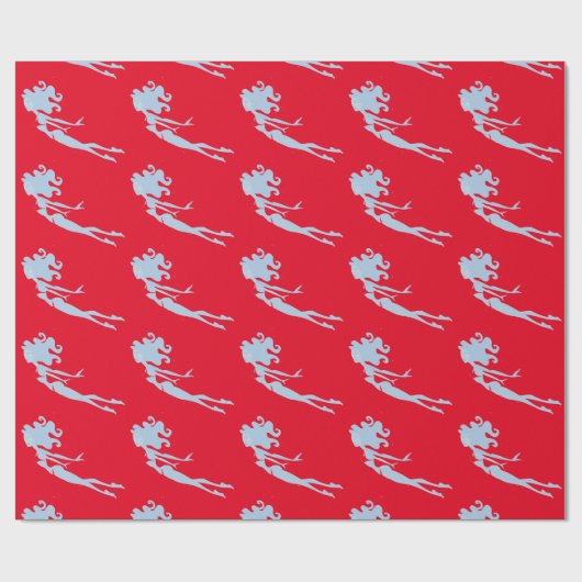Blue Mermaid Swimmer Thunder_Cove Cadeaupapier (Vlak)