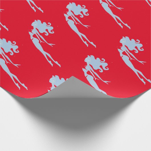 Blue Mermaid Swimmer Thunder_Cove Cadeaupapier (Hoek)