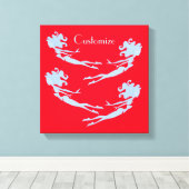 Blue Mermaid Swimmer Thunder_Cove Canvas Afdruk (Insitu (Houten vloer))