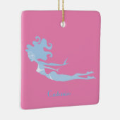 Blue Mermaid Swimmer Thunder_Cove Keramisch Ornament (Rechts)