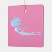 Blue Mermaid Swimmer Thunder_Cove Keramisch Ornament (Links)