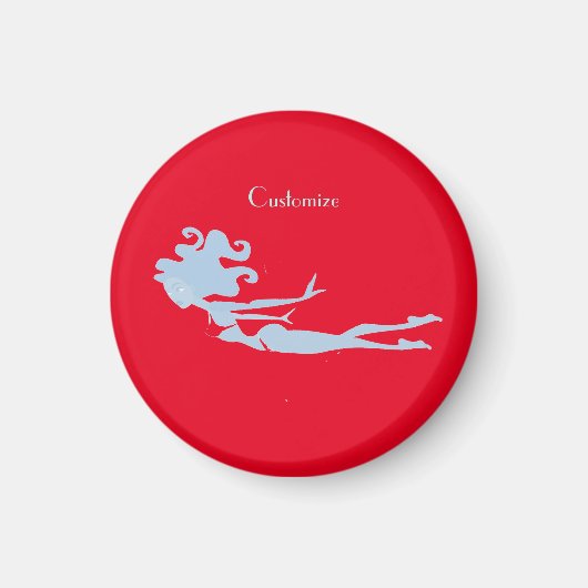 Blue Mermaid Swimmer Thunder_Cove Magneet (Voorkant)