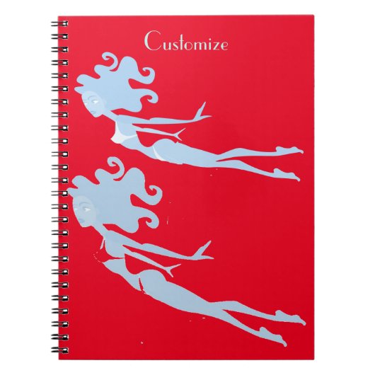 Blue Mermaid Swimmer Thunder_Cove Notitieboek (Voorkant)
