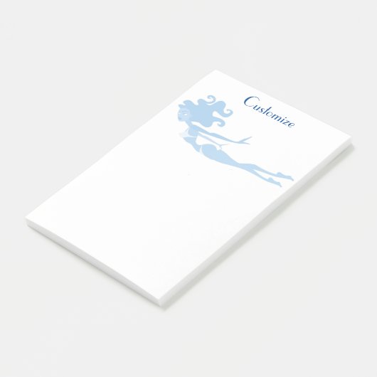 Blue Mermaid Swimmer Thunder_Cove Post-it® Notes (Schuin)