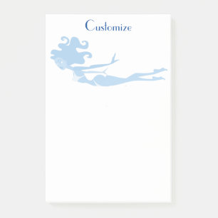 Blue Mermaid Swimmer Thunder_Cove Post-it® Notes