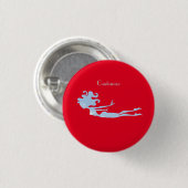 Blue Mermaid Swimmer Thunder_Cove Ronde Button 3,2 Cm (Voorkant /achterkant)