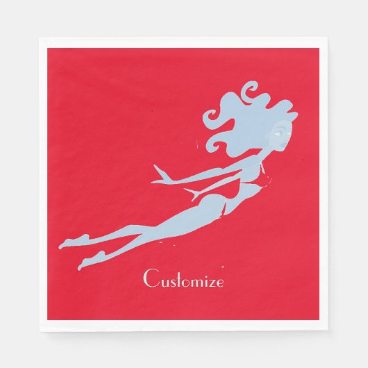 Blue Mermaid Swimmer Thunder_Cove Servet (Voorkant)
