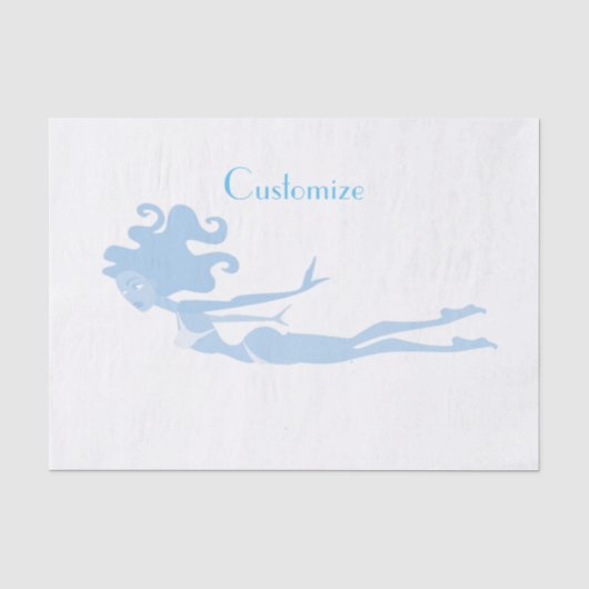 Blue Mermaid Swimmer Thunder_Cove Tissuepapier (Voorkant)