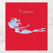 Blue Mermaid Swimmer Thunder_Cove Wijn Etiket (Enkel label)